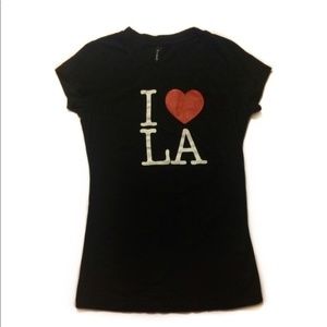 🌲3/$20 I Love LA Cotton Soft Black Red Stretch T-Shirt M